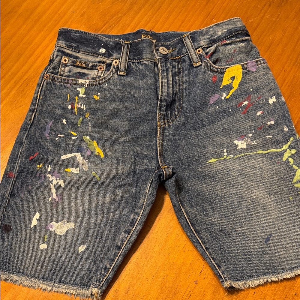Polo by Ralph Lauren Kids Denim Shorts with Paint Splatter